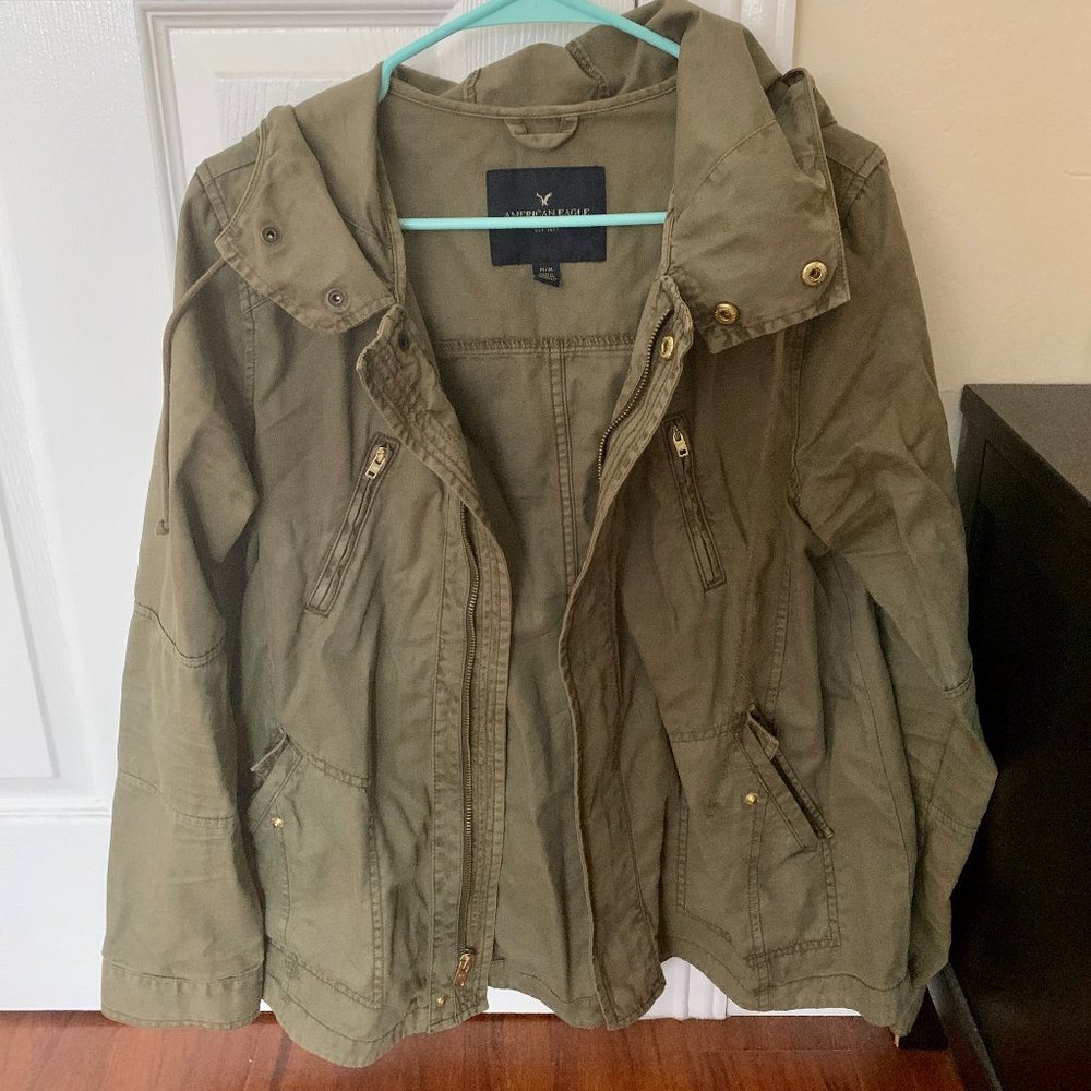 American Eagle Olive Green Utility Jacket